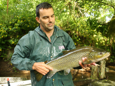 Fish Games Matt Osborne with a Ngongotaha brown trout