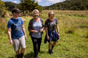 Minister Nicky Wagner and Underwood grandchildren Rebekah and Tamsin enjoying the reserve photo Malcolm Pullman