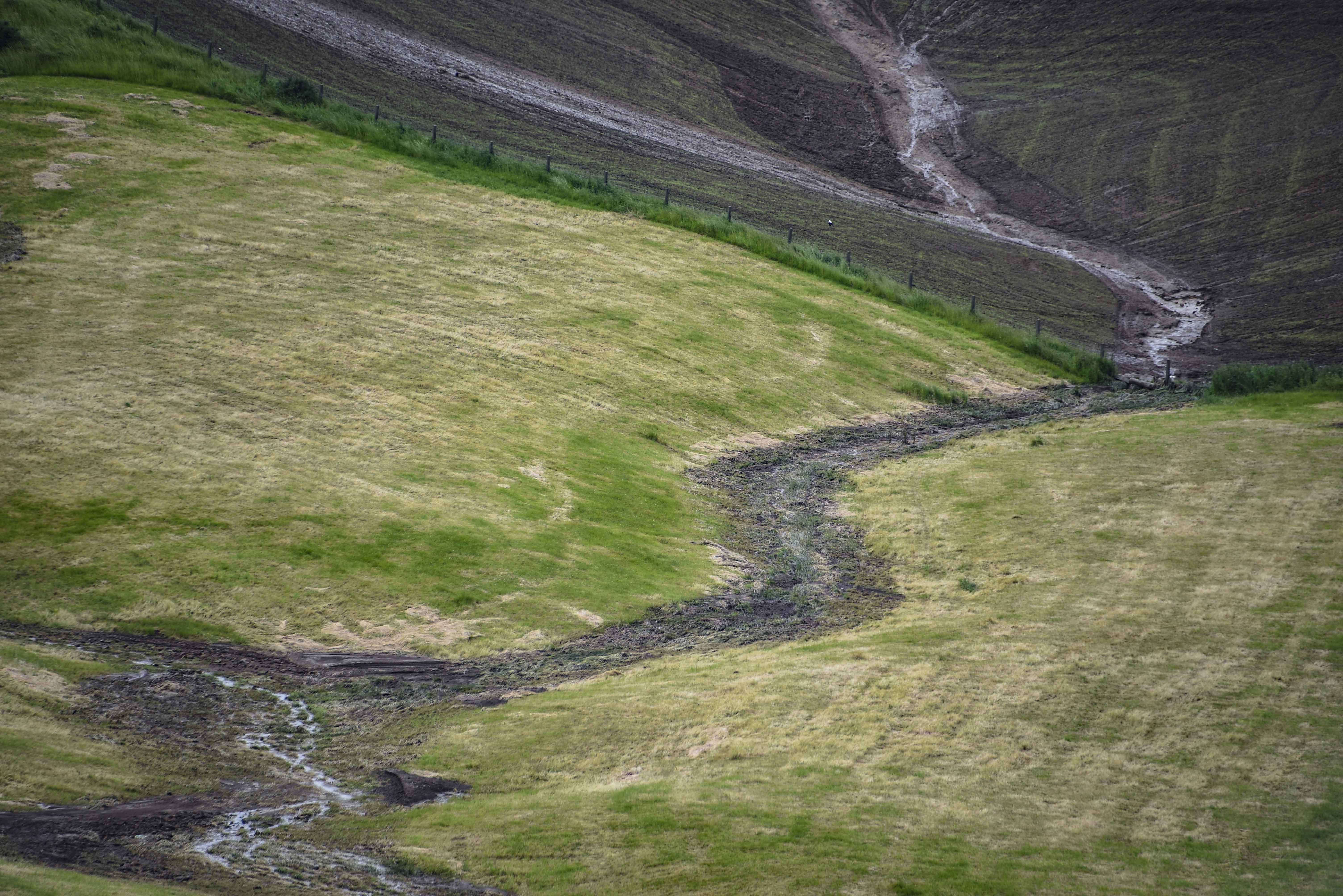 Sediment washes into waterways from steep paddocks prepared for crops November 2018 DSC 3579 1