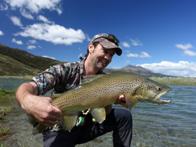 Hamish Carnachan with an upper Oreti River treasure.