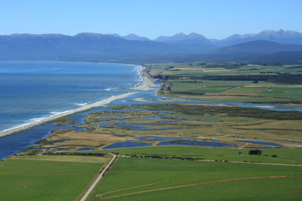 Waiau mouth + habitat ponds looking to West 25013