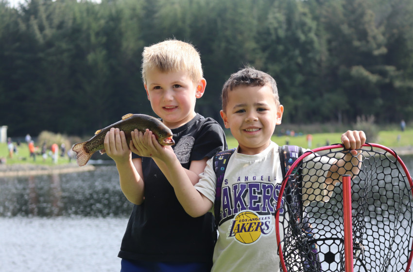 Five-year-old pals reel in fun at Take A Kid Fishing