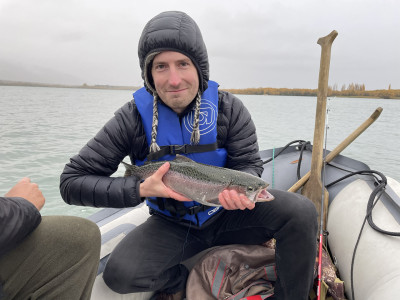 RL01042024 Jamison Bransgrove kept this 3.5lb Benmore rainbow caught while spin fishing with his dad and brothers Photo credit Raymond Bransgrove.