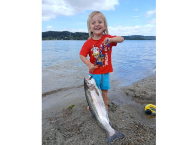 Connor Bryant with one of his first fish – a cracker from Rotoiti!