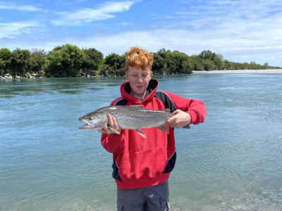 Aiden Routhan finding success in the lower reaches od the Hokitika River