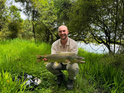 WFR2526.84 Tilmann Hahn with his prized 6lbs brown.