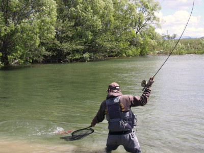 WFR2425 27 Simon Doran nets a ripper 6 lbs rainbow during high country opening morning in the Mackenzie basin
