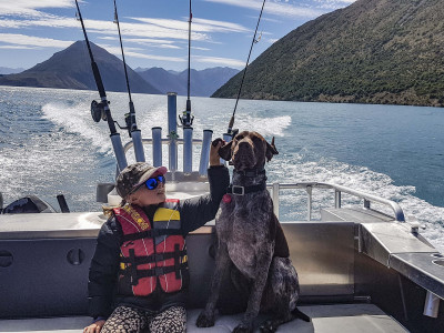 Jordyn and Blaze enjoying getting to a productive part of the lake 2
