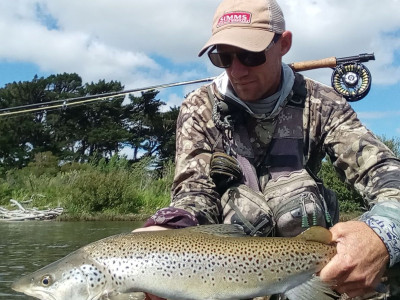 Ben Ellison with a beautiful silver Lake Wairarapa brownie29 copy