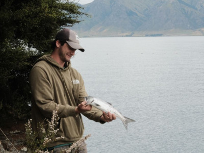 Thomas Larrie With salmon Hawea 2023