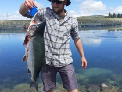 WFR2122.25 Geoff Clarke and his gigantic 17.5 pound sockeye salmon credit Dennis Laplanche