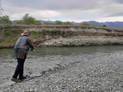 WFR2122.16 Murray Johnson fishing the Twizel River on High country Opening Day 2020 credit Rhys Adams