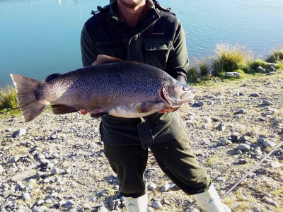WFR1920.60. Phillip Williams caught this exceptionally conditioned brown trout at the Ohau A Canal recently Credit A Gillespie