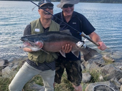 WFR2021.36 Rob and Gerald sharing a successful moment at Lake Ruataniwha Credit Rob Gonzales