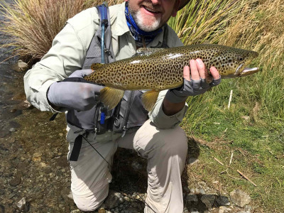 WFR1819.44 Martin Stewart with his rippa brownie from Harrisons Bight Lake Heron