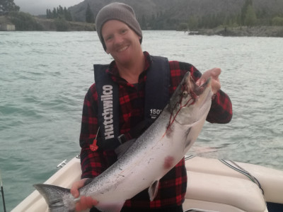 WFR1920.45 Steve Frater with the previously reported Lake Aviemore salmon confirmed at 17 pounds