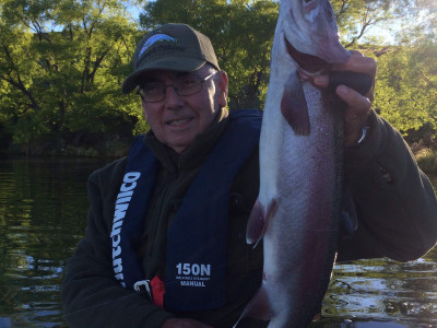 WFR1718.12 Third hook up a charm John Denleys 5.5lb rainbow from L. Alexandrina credit T Denley