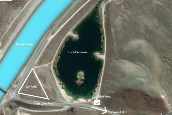 Loch Cameron - the venue for the 2022 Kids Salmon Fishing Day - please note the carpark location.
