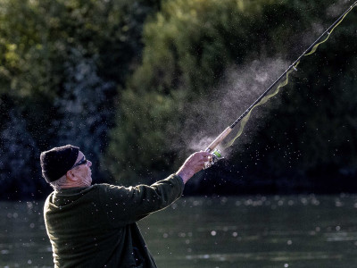 Winter fishing licence casting
