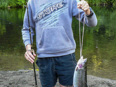 Shay Jordan with his rainbow trout from the December 2018 event 1