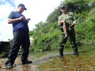 FG ROTO STREAMS OPEN DEC 1 Fish game Officer Lloyd Gledhill left and Jeff Hayward from Whangarei.