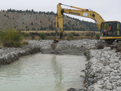 WFR1819.56The excavated channel gets filled with spawning gravel Credit Rhys Adams