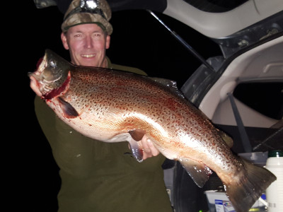 WFR.1718.09Rhys Barrier and his first fish from the canals a 25 pound brown