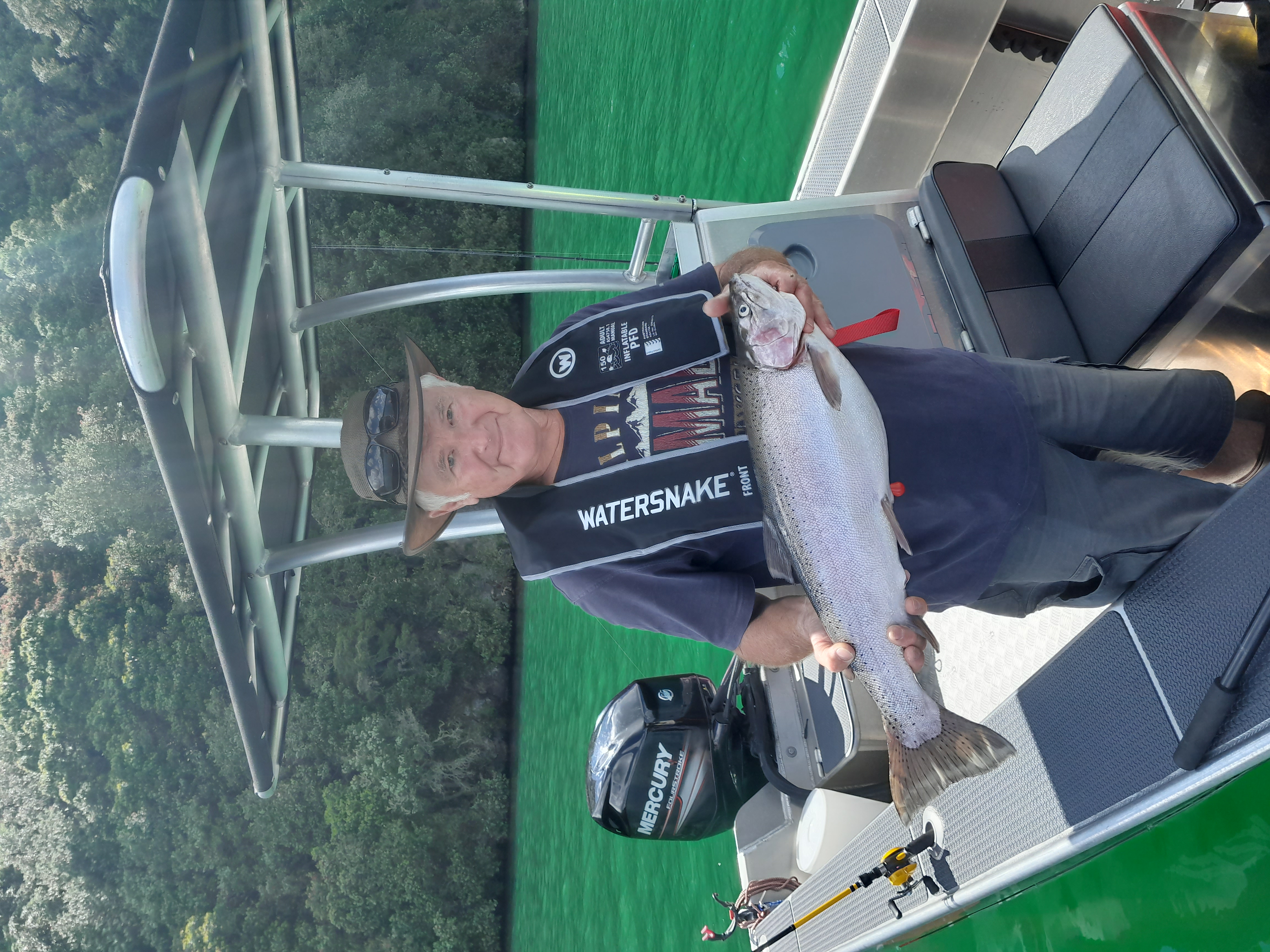 A chunky Tarawera rainbow caught at depth