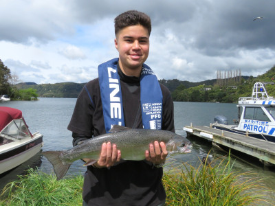 Opening Oct 2018 Pounamu Anaru from Rotorua with his catch on Opening Day at Lake Tarawera2.