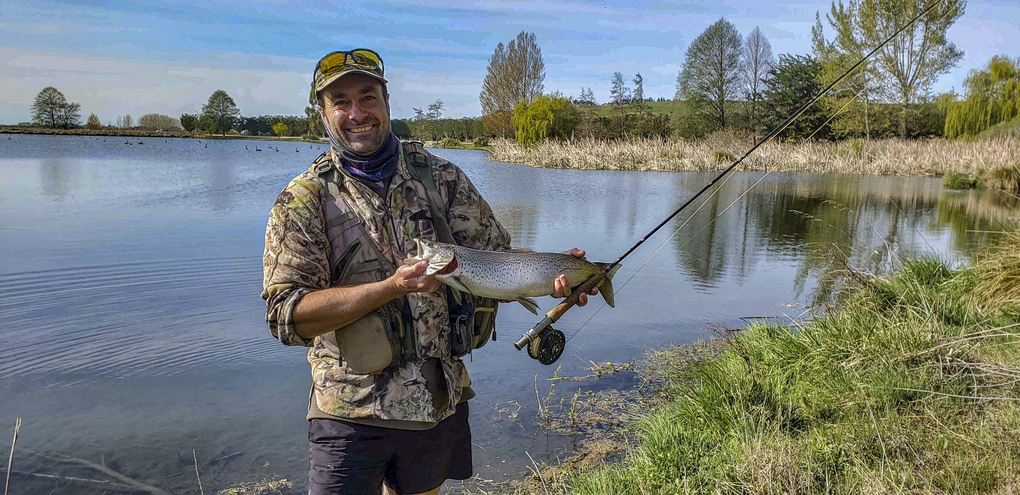 WFR2021.06 Vaughan Skea fishing Bortons Pond on Opening Day of the 2020 2021 sports fishing season Credit R Adams 1