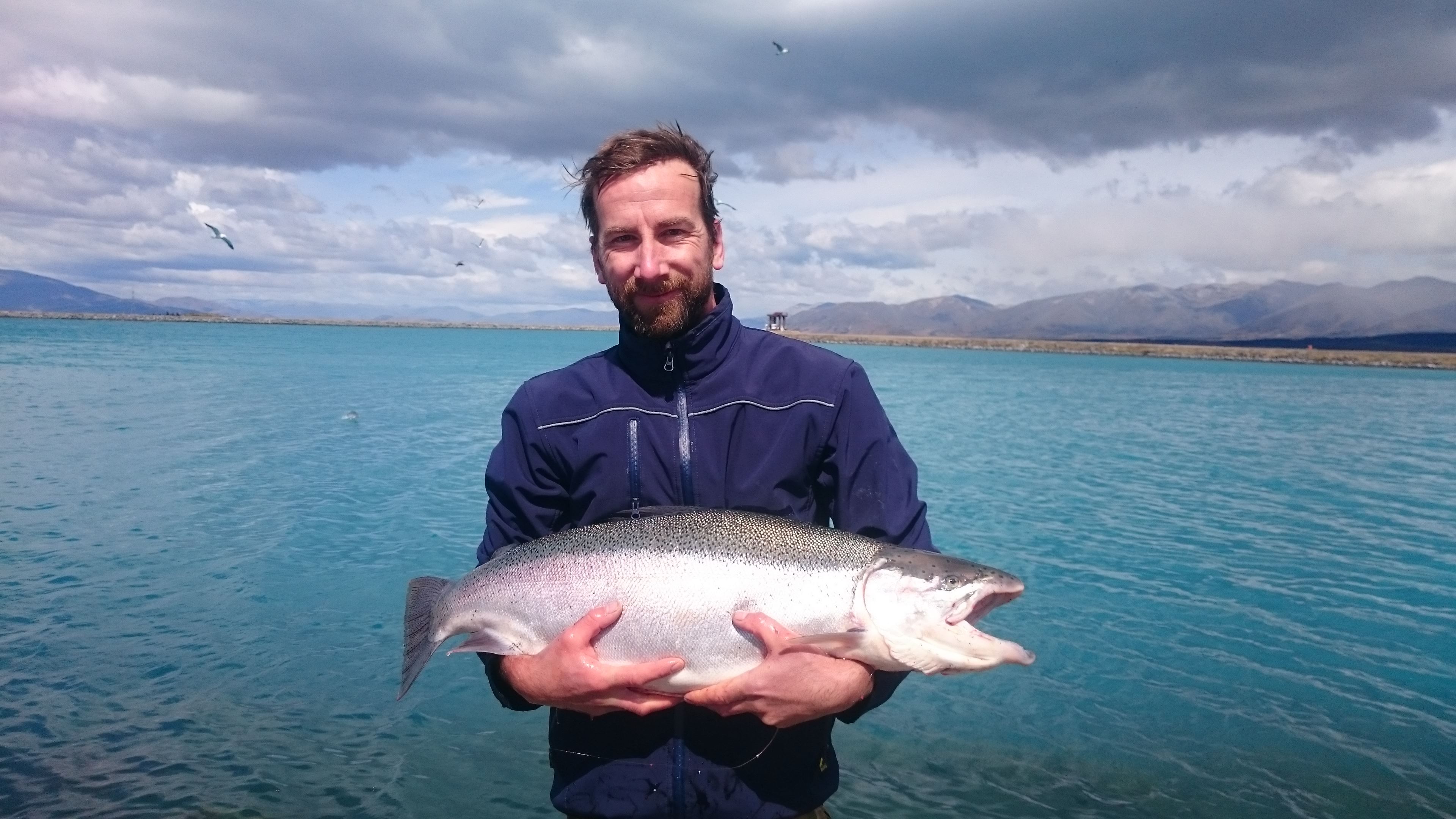 WFR1718.38 Martin Jiruska and his 22 pound Tekapo Canal Rainbow from last monday Copy