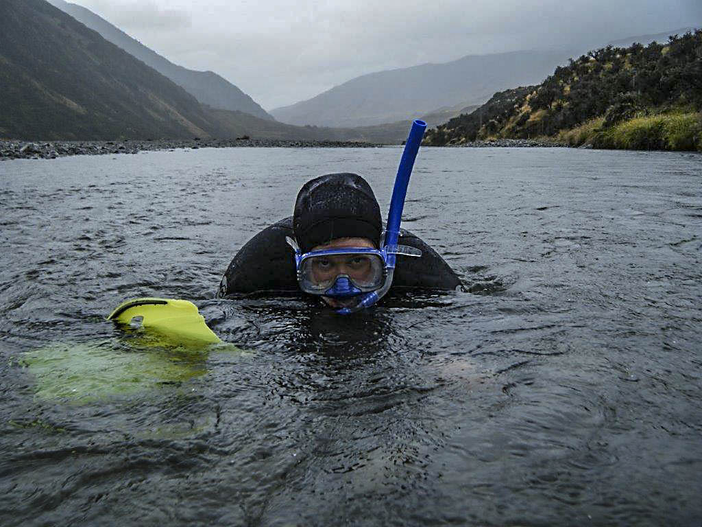 Drift Diving on the South Branch of the Hurunui River.