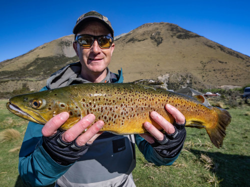 FGNZ6519 Glenn Pratley with his brown trout