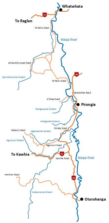 Upper Waipa Map