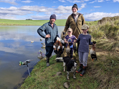 BBcsi6 ‘Three generations of the Hunt family enjoying their first opening on the pond of their new property’   credit Rhys Adams