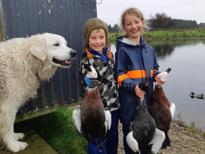 Olivia Braden and Moose Savage out hunting opening morning.