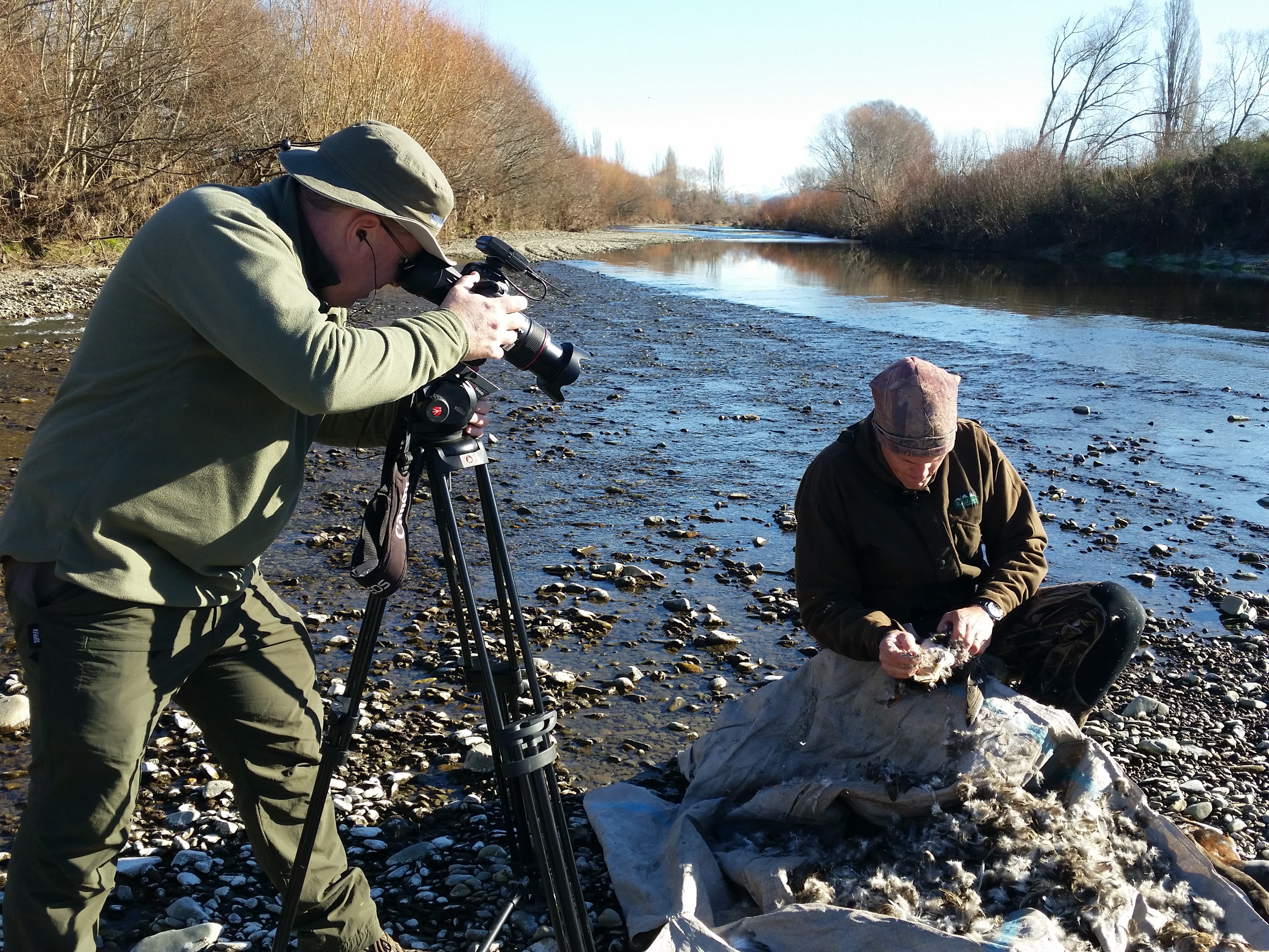 BBjuly18CSI3Hamish Stevens on the set of how to pluck a duck