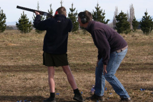 BBcsi2August Fish Game Officer Hamish Stevens instructs clay target shooting