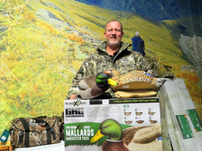 Rob Williams from Hunting and Fishing New Zealand shows off the jacket prize.